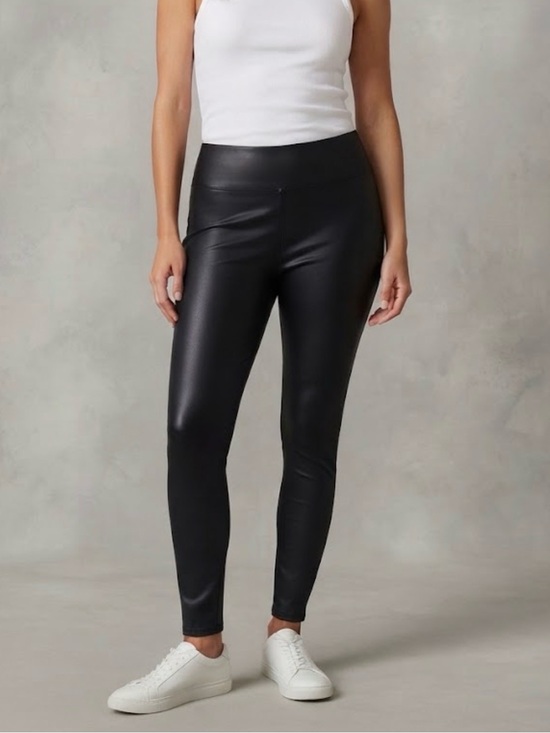 Scoop Pants - Scoop Faux Leather Black Stretch Leggings Size L 12 14 Edgy Rocker Chic NEW NWT